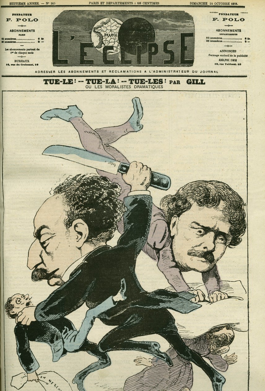 Portræt af Alexandre Dumas Jr. (1824-1895), fransk brevmand og Ernesto Rossi. Cover i "" L
