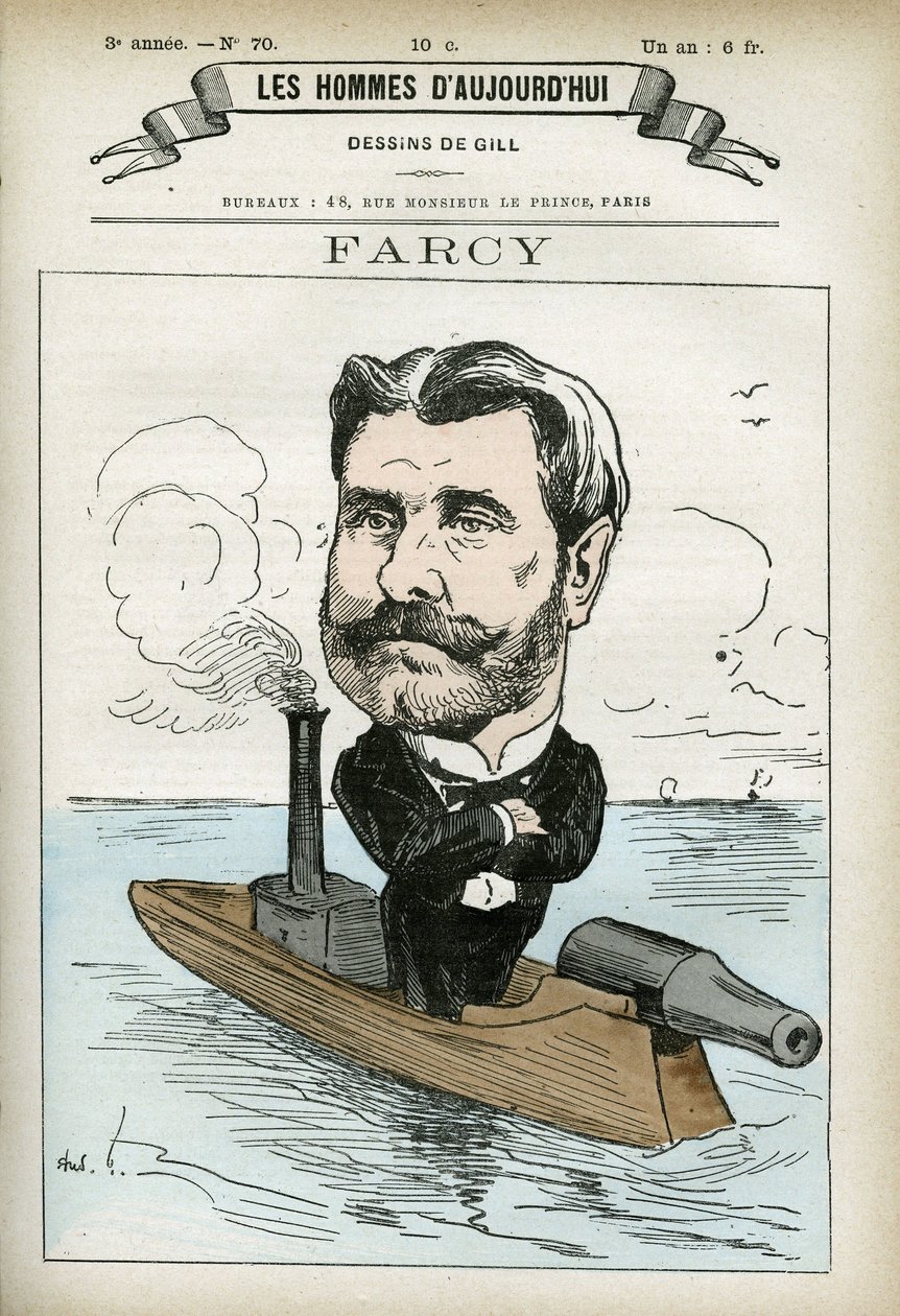 Portræt af Alphonse Farcy (1817-?), fransk portrættegner. Karikatur af Gill, Paris. af Andre Gill