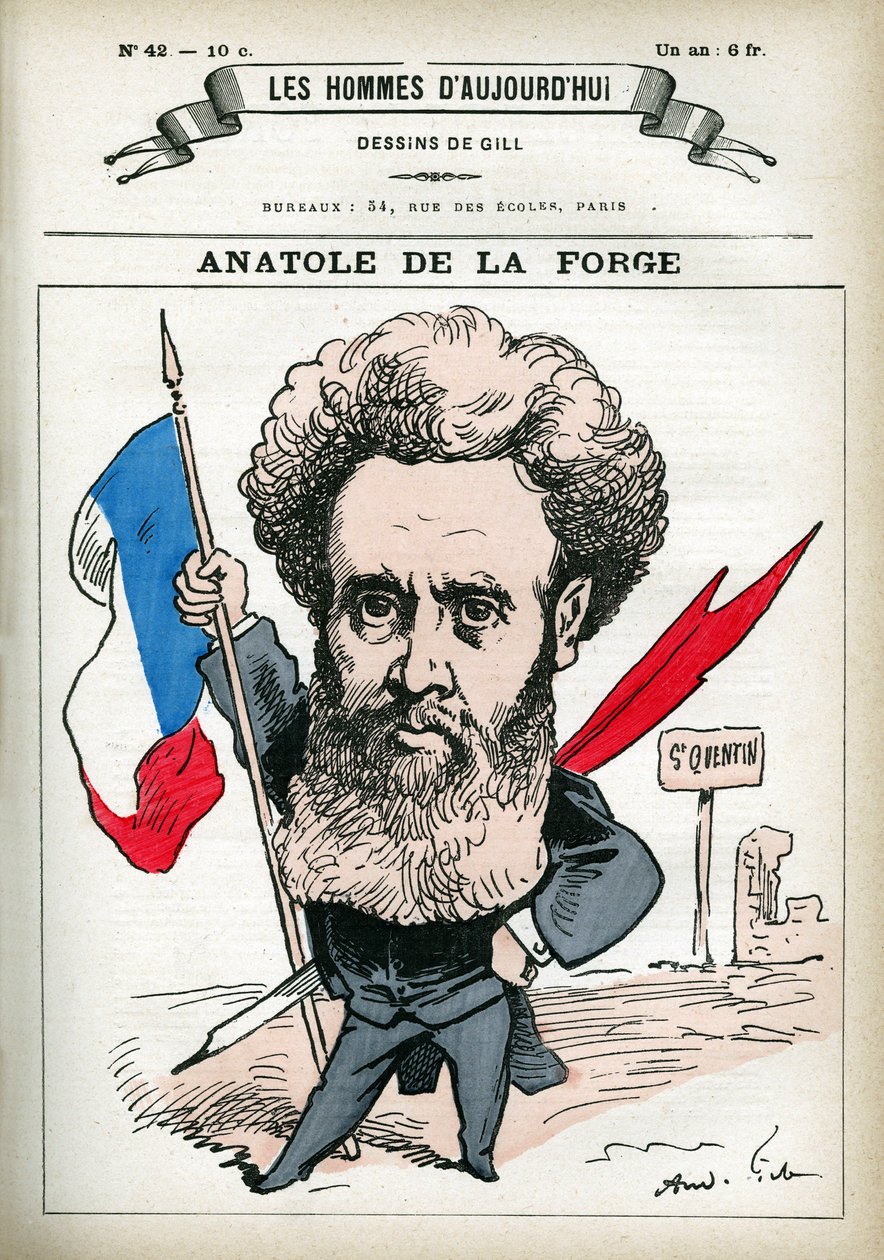 Portræt af Anatole de la Forge (1821-1892), fransk politiker og militær. Tegnefilm af Gill, i "Les Homme d