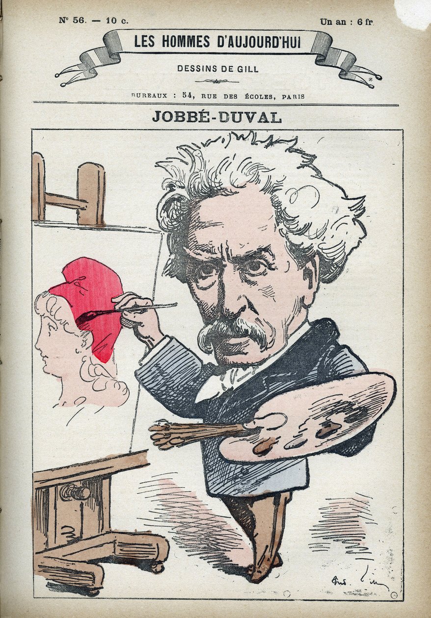 Portræt af Armand Felix Maris Jobbe-Duval Jobbe Duval (1821-1889), fransk maler og politiker. Tegnefilm af Gill, Paris. af Andre Gill
