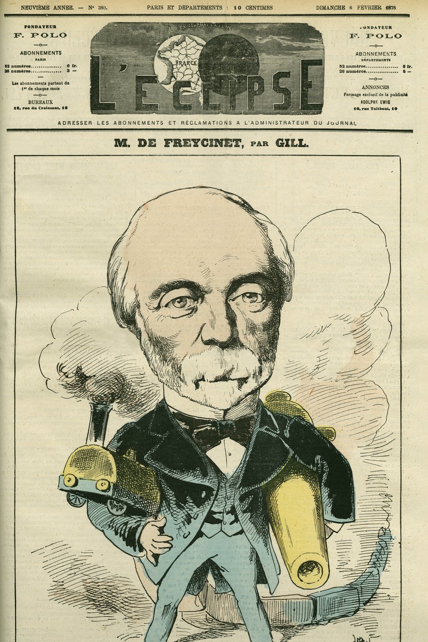 Portræt af Charles Louis de Saulces de Freycinet (1828-1923), fransk politiker og ingeniør. Cover i "" L