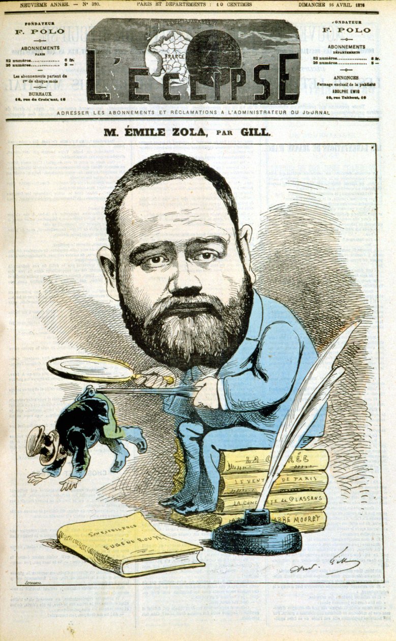 Portræt af Emile Zola af Andre Gill