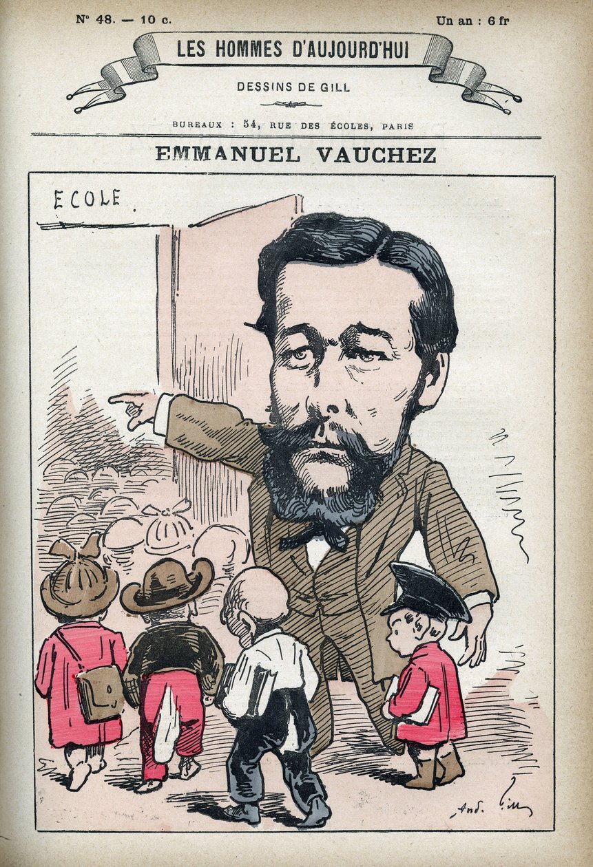Portræt af Emmanuel Vauchez, fransk politiker. Karikatur af Gill, Paris. af Andre Gill
