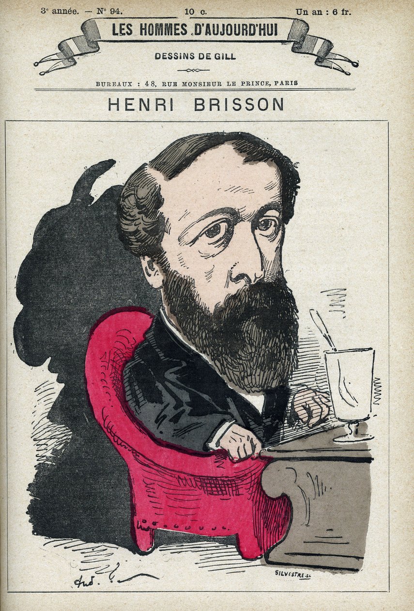 Portræt af Eugene Henri Brisson (1835-1912), fransk advokat, journalist og politiker. Tegnefilm af Gill, Paris. af Andre Gill