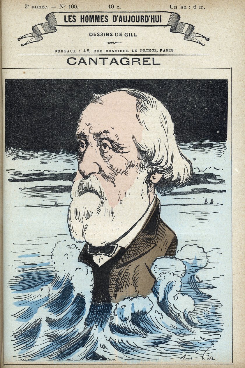 Portræt af Felix Francois Jean Cantagrel (1810-1887), brevmand, kommunalråd og stedfortræder i Paris. Tegnefilm af Gill, Paris. af Andre Gill