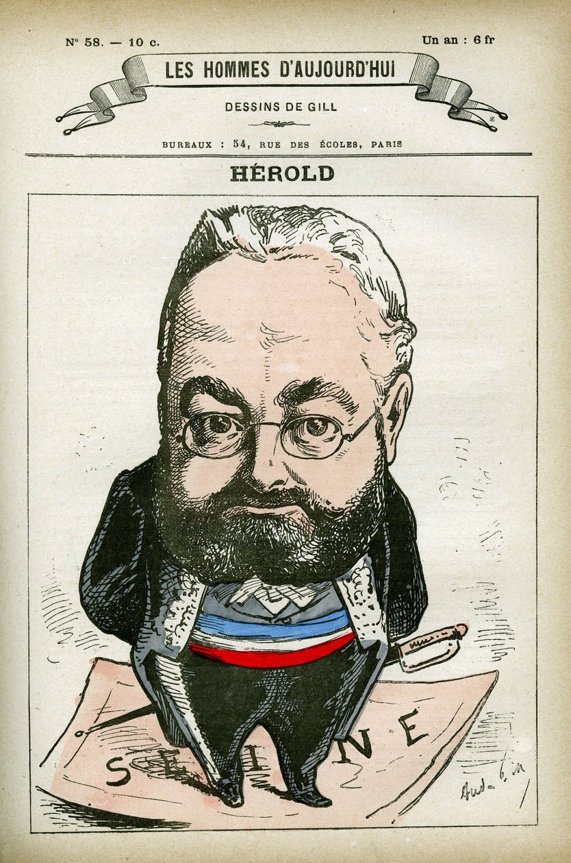Portræt af Ferdinand Herold (1828-1882), fransk politiker. Karikatur af Gill, Paris. af Andre Gill