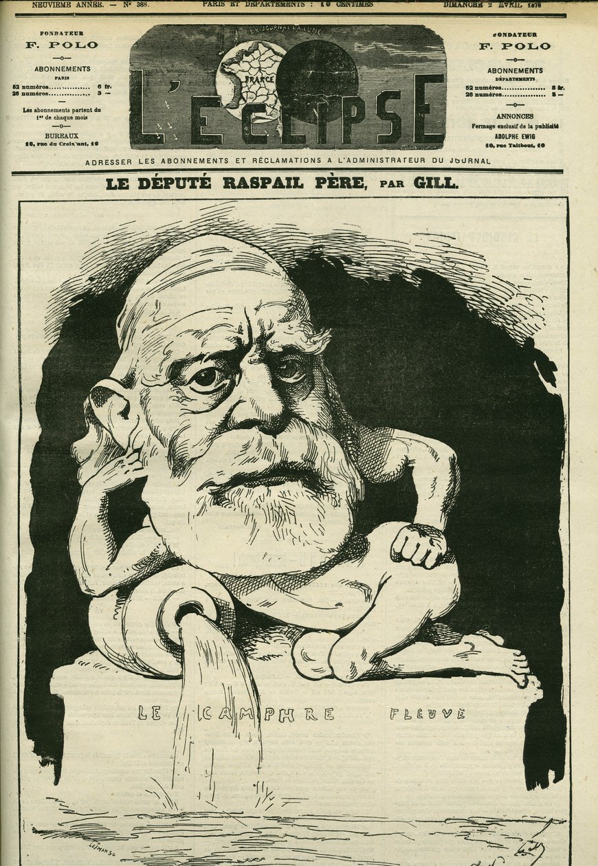 Portræt af Francois-Vincent Raspail (1794-1878), fransk kemiker, læge og politiker. Cover i "" L