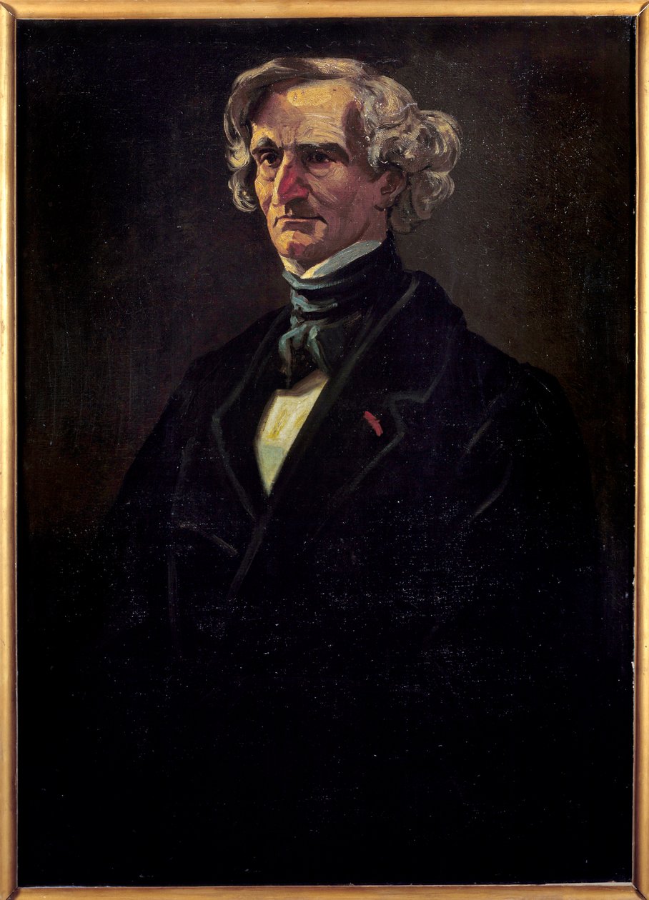 Portræt af Hector Berlioz (1803-1869), fransk komponist. Maleri af Andre Gill (1840-1885) af Andre Gill
