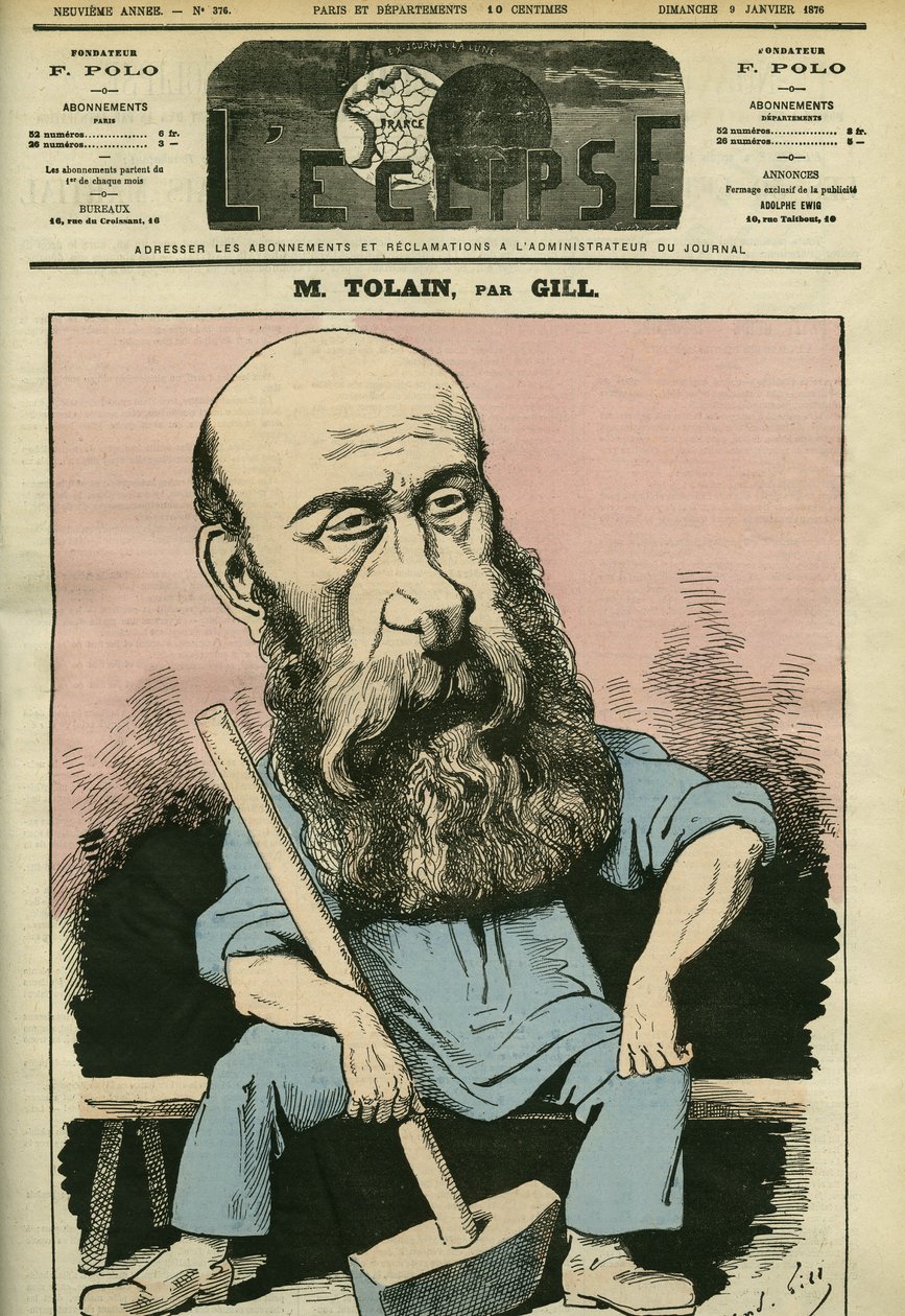 Portræt af Henri Louis Tolain (1828-1897), fransk gravør og politiker. Cover i "" L
