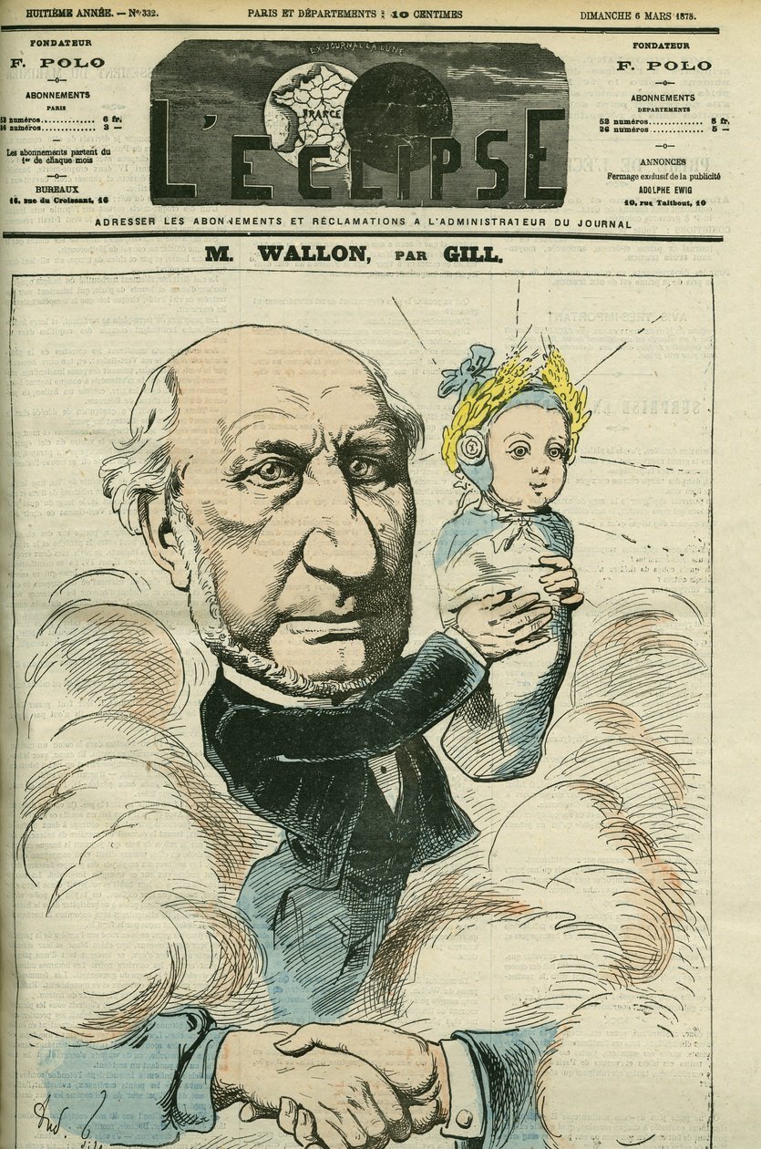 Portræt af Henri Wallon (1812-1904), fransk historiker og politiker, betragtet som republikkens fader. Cover i "" L