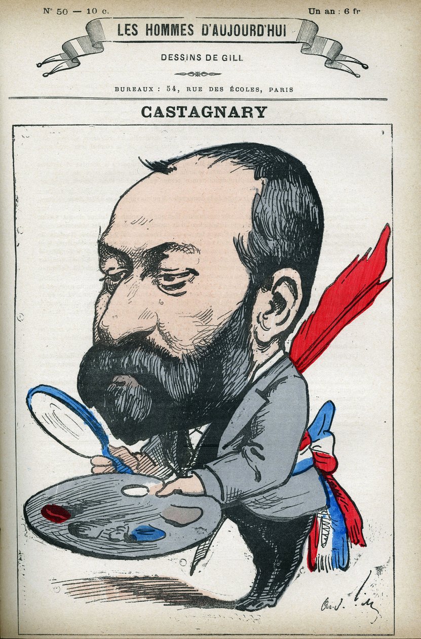 Portræt af Jules Castagnary (1830-1888), fransk politiker, advokat, journalist, amatør og kunstkritiker. Tegnefilm af Gill, Paris. af Andre Gill
