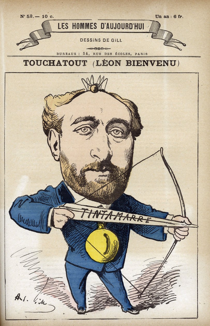 Portræt af Leon Bienvenu dit Touchatout (1835-1911), fransk journalist og forfatter til "L