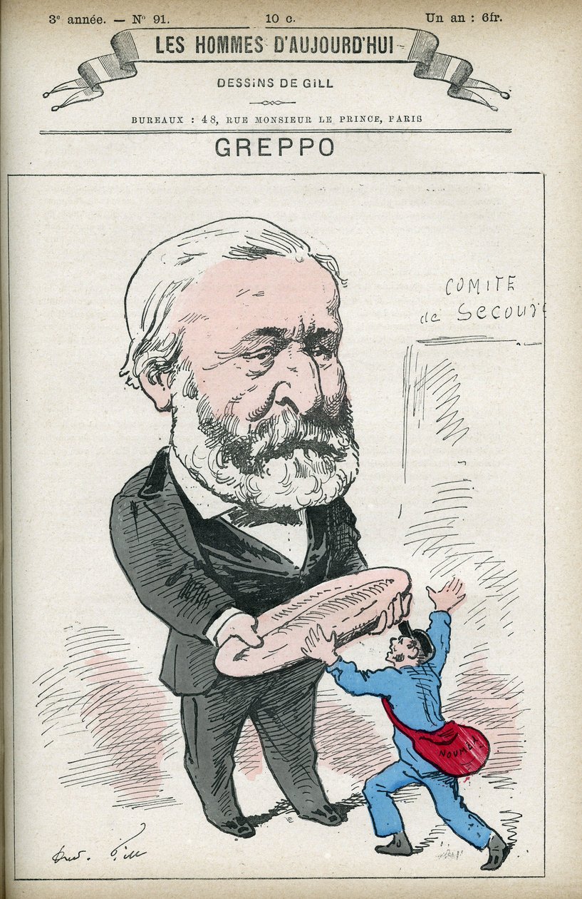 Portræt af Louis Greppo (1810-1888), en fransk politiker, han var stedfortræder for Rhône og Seinen. Tegnefilm af Gill, Paris. af Andre Gill