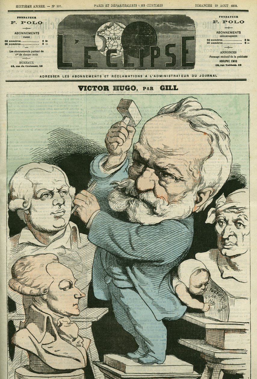 Portræt af Victor Hugo (1802-1885), fransk mand af bogstaver og politiker. Cover i "" L