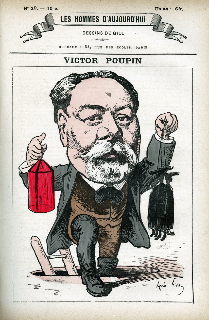 Portræt af Victor Poupin (1838-1906), fransk politiker. Tegnefilm af Gill, i "Les Homme d