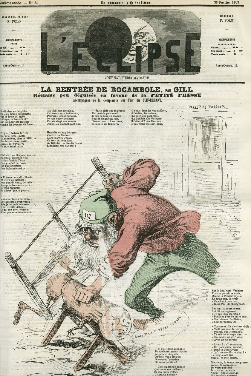 Rocamels husleje, annonce for “La Petite Presse”. Cover i "" L