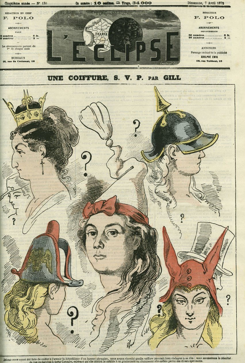 Skal en frisure, venligst, republikken styles til royalisten, den preussiske, bonapartisten eller den revolutionære i henhold til censuren? Cover i "" L