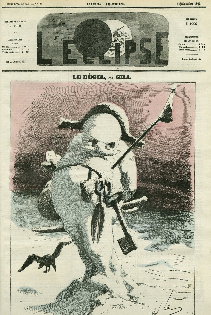 Degelen, antydning af den politiske situation for Napoleon III-regeringen, "Frankrig ønsker mere frihed"". Cover i "" L