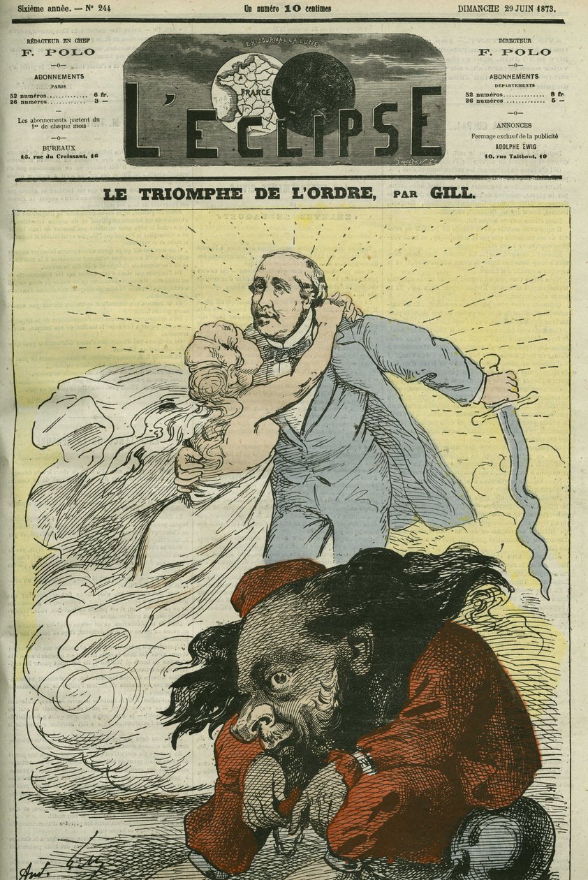 Ordenens triumf, en karikatur af Gill, opregnet af ordenen etableret af hertugen af Broglie (1821-1901). Cover i "" L