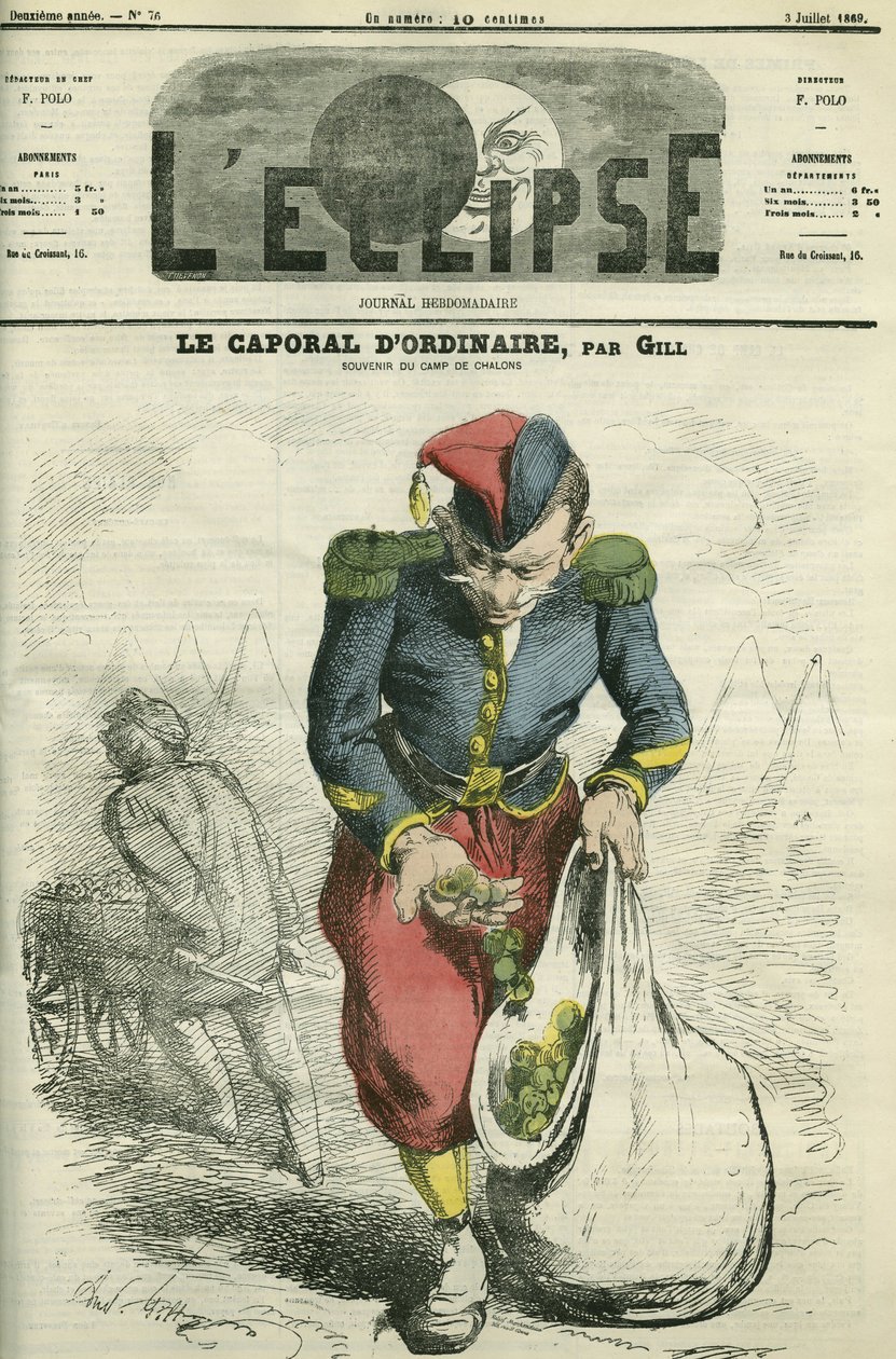 Den sædvanlige korporal, en soldat, der dyrker en have i Chalons lejr. Cover i "" L