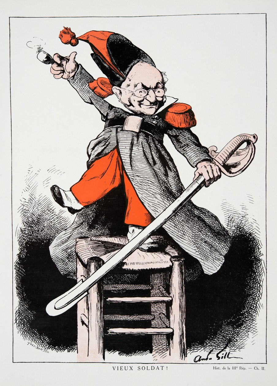 Old Soldier!, fra History of the Third Republic, Vol. I, Politisk Historie, udg. 1933 af Andre Gill