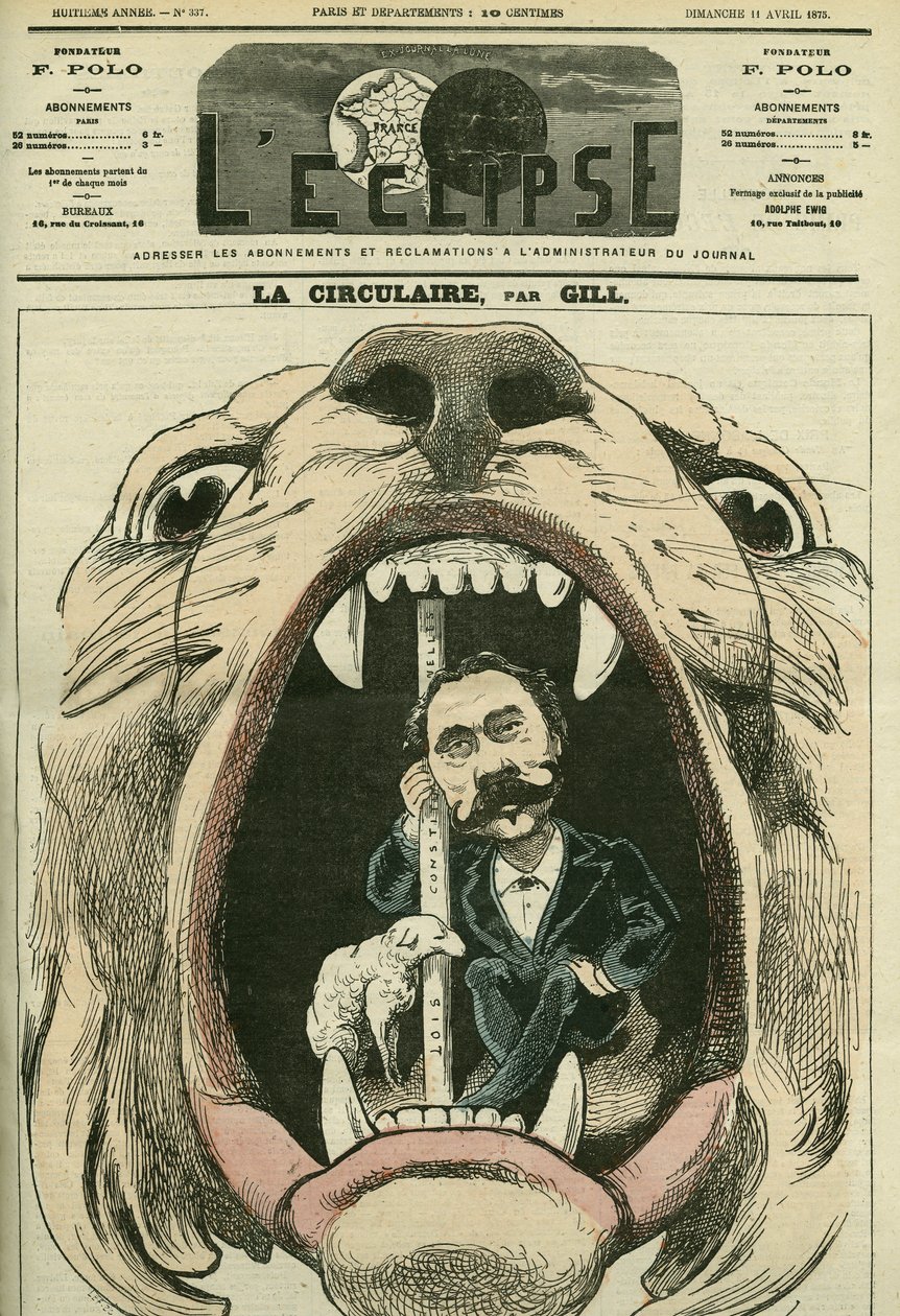 Afstemning af forfatningslove af nationalforsamlingen, som definitivt indgyder den tredje republik. Cover i "" L