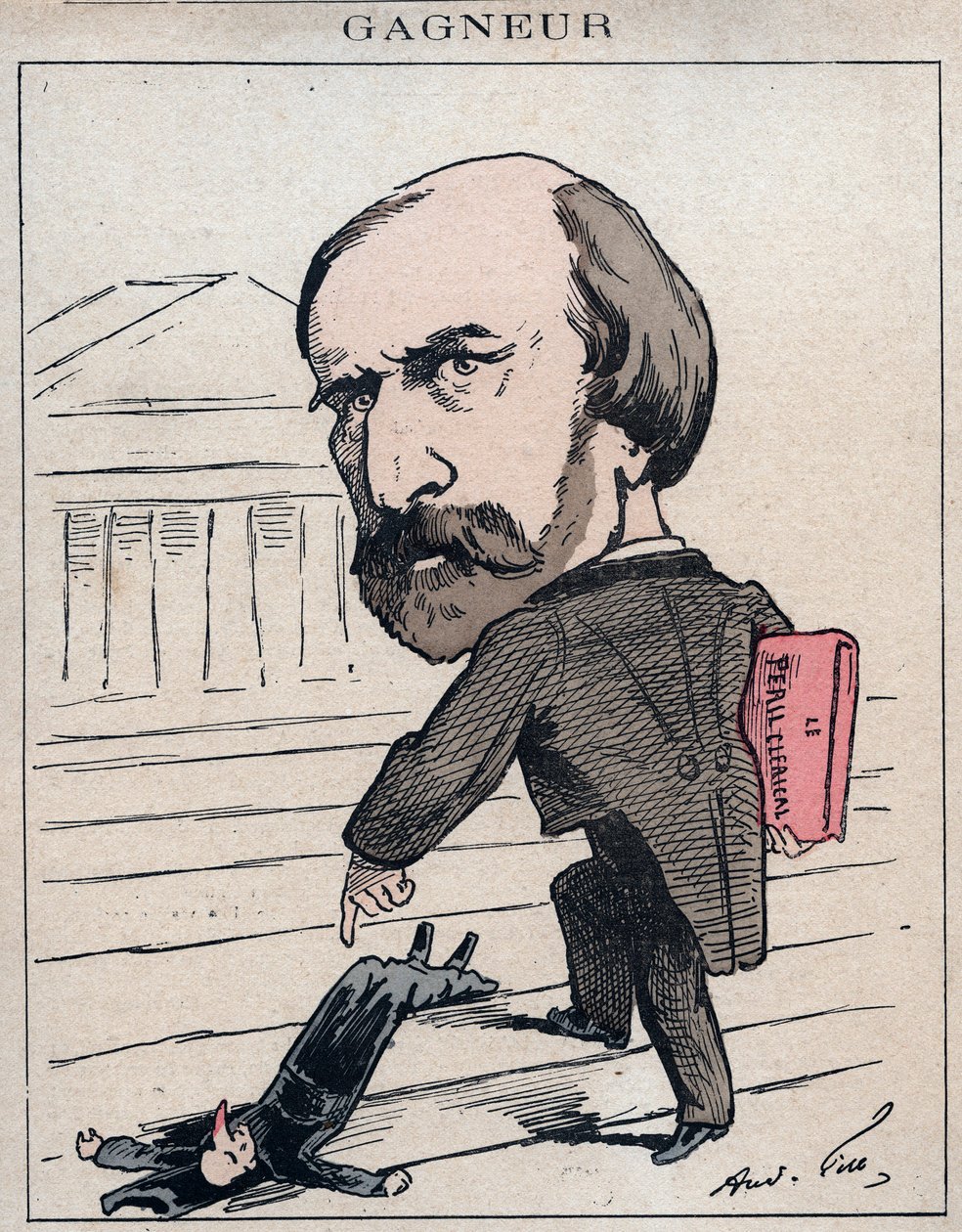 Wladimir Gagneur (1807-1889) Fourierist og socialistisk økonom, deputeret for Jura (1873) - Tegneserie af Andre Gill i "Les Hommes d