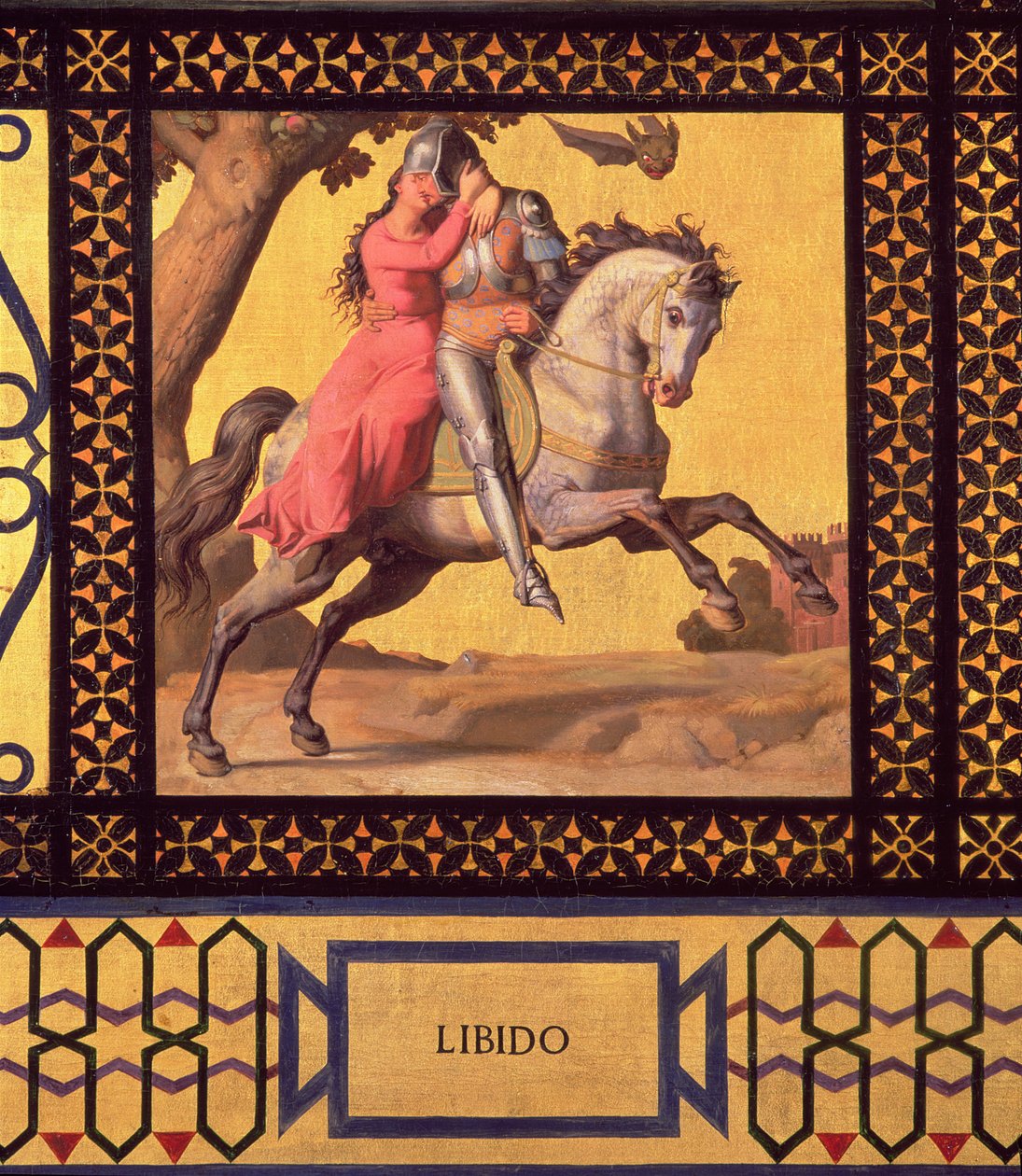 Good and Evil: Libido, 1832 detalje af 89709 olie på lærred af Andre Jacques Victor Orsel