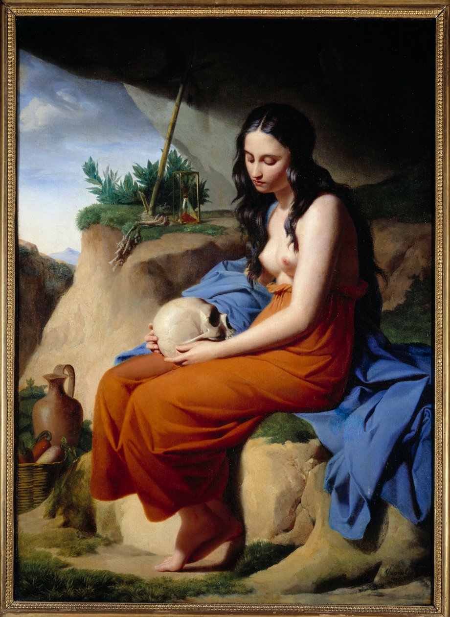 Madeleine. Hellige Maria Magdalene mediterer. Maleri af Victor Orsel (1795-1850) af Andre Jacques Victor Orsel