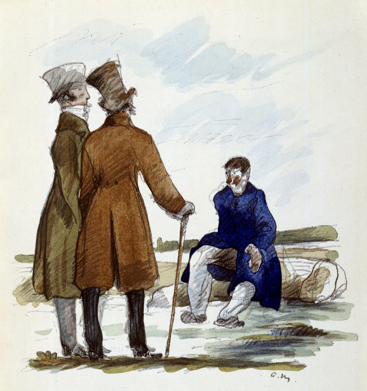 Illustration af Andre Mare (1885 - 1932) til romanen "The Colonel Chabert" af Honore de Balzac af Andre Mare
