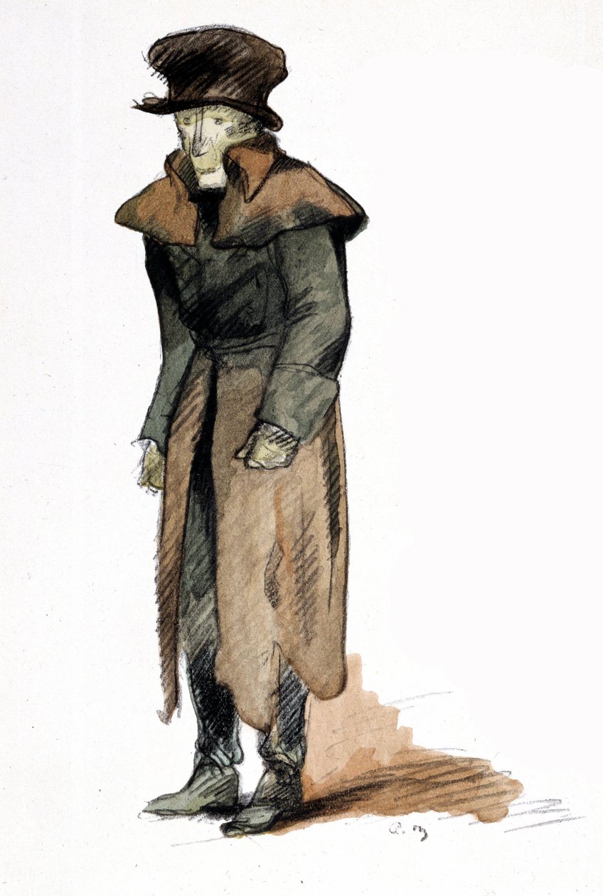 Illustration af Mare Andre (1885 - 1932) til romanen "The Colonel Chabert" af Honore de Balzac af Andre Mare
