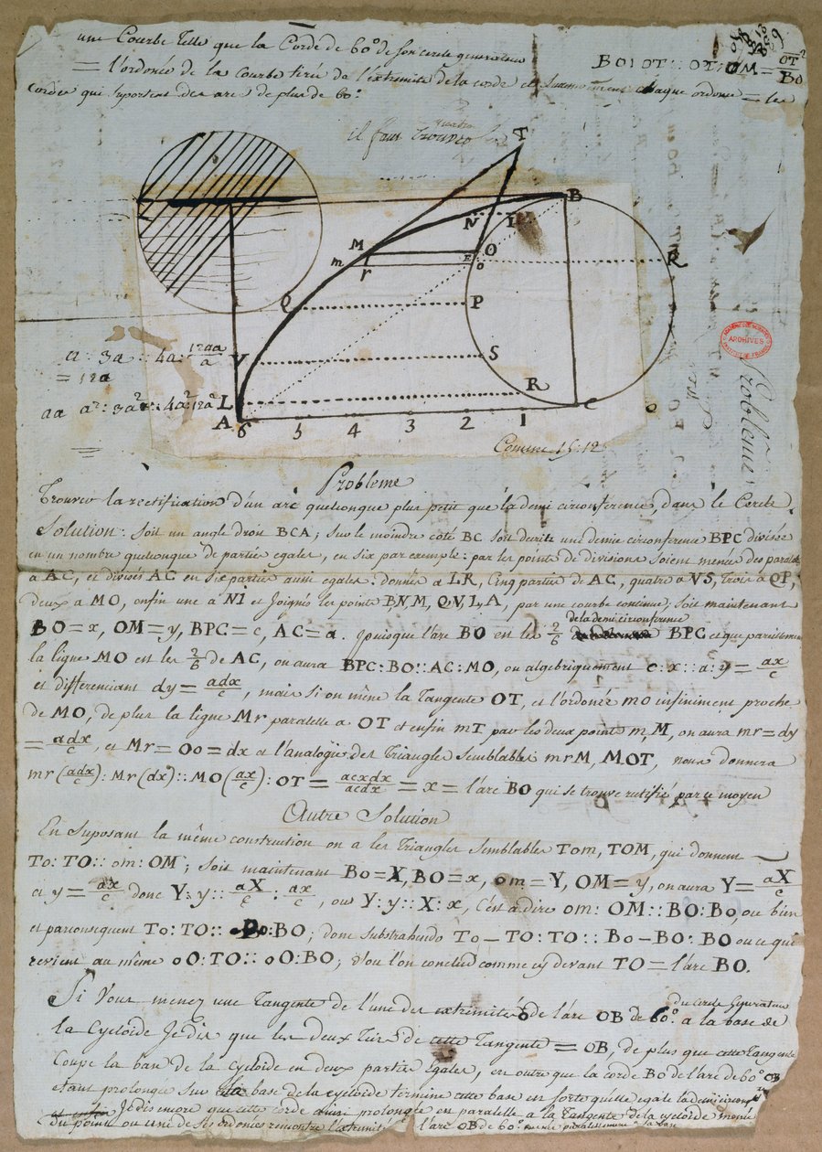 Rettelse af en cirkelbue, 8. juli 1788 af Andre Marie Ampere