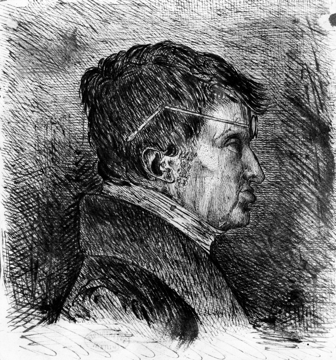 Selvportræt af Andre Marie Ampere 19. århundrede (kobberstik) af Andre Marie Ampere