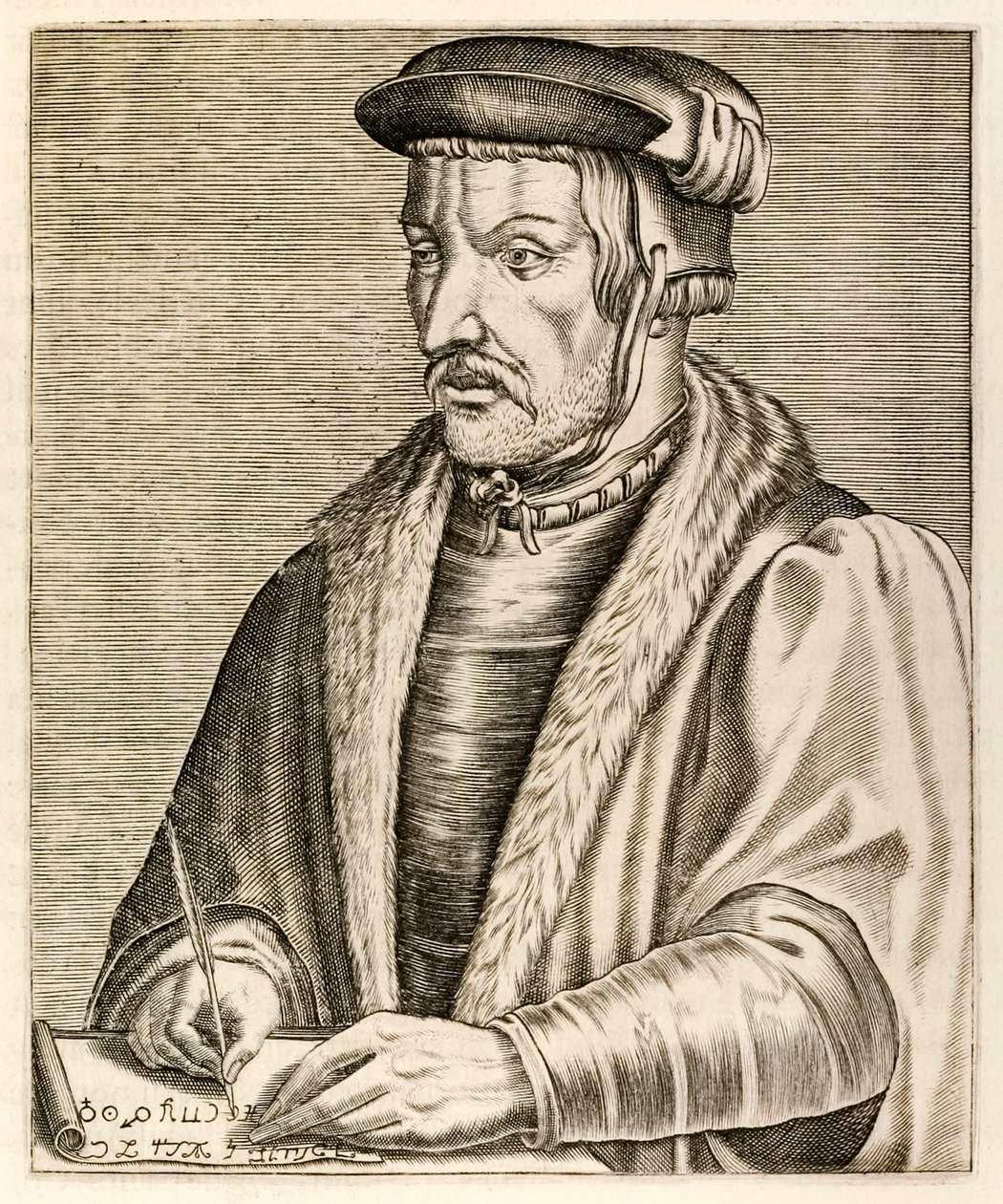 Heinrich Cornelius Agrippa, fra ?True Portraits?? af André Thévet, udgivet i 1584 af Andre Thevet