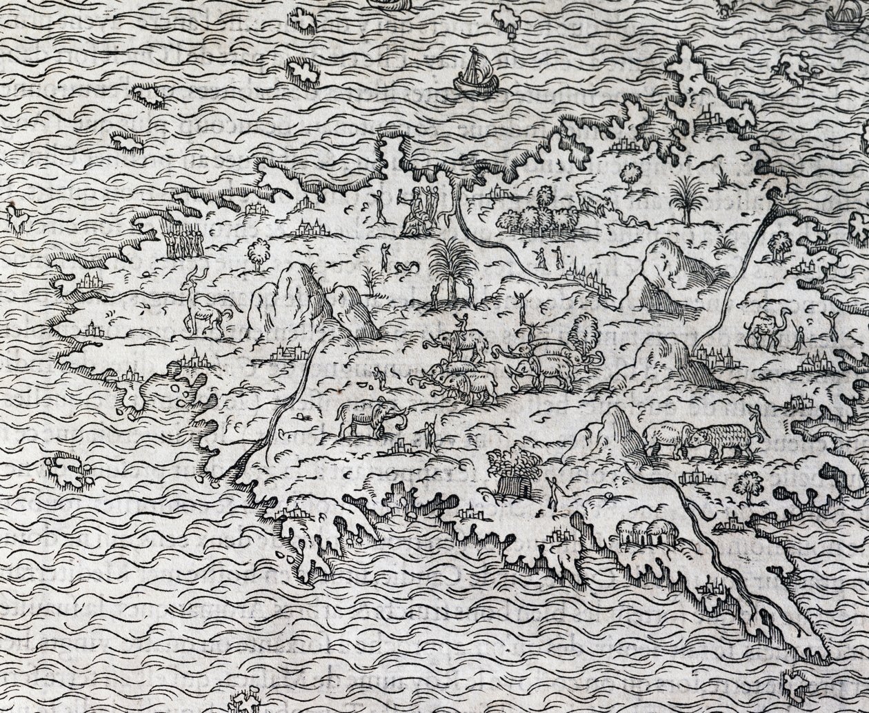 Kort over Sumatra, gravering af Andre Thevet (1504-1592), Paris, Frankrig af Andre Thevet