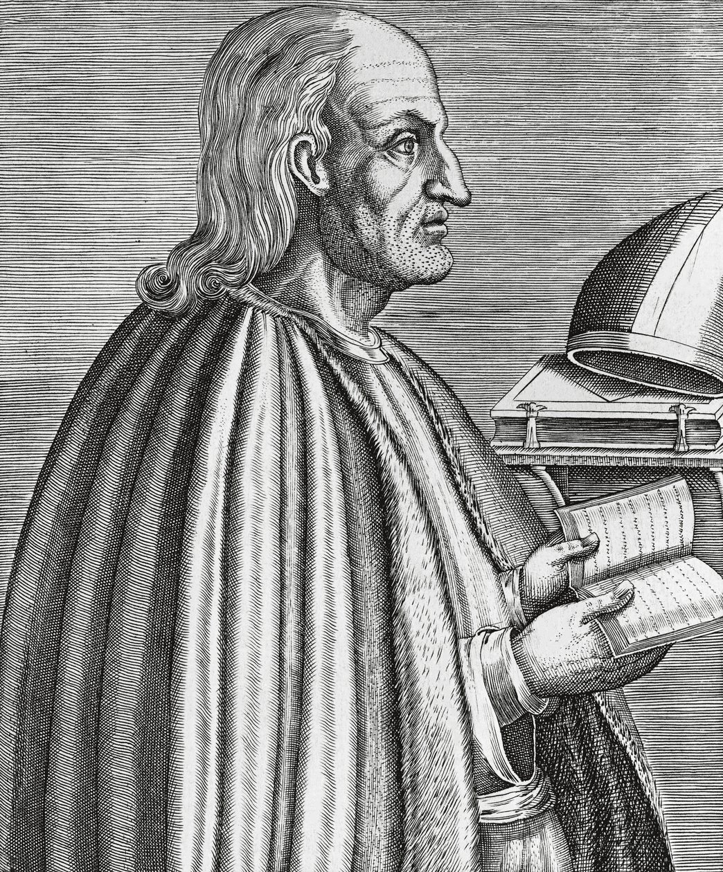Portræt af Anselm af Canterbury også kendt som Anselm af Aosta (1033-1109), helgen, teolog og kirkedoktor, ærkebiskop af Canterbury, gravering fra 1584 af Andre Thevet (1502-1590) af Andre Thevet