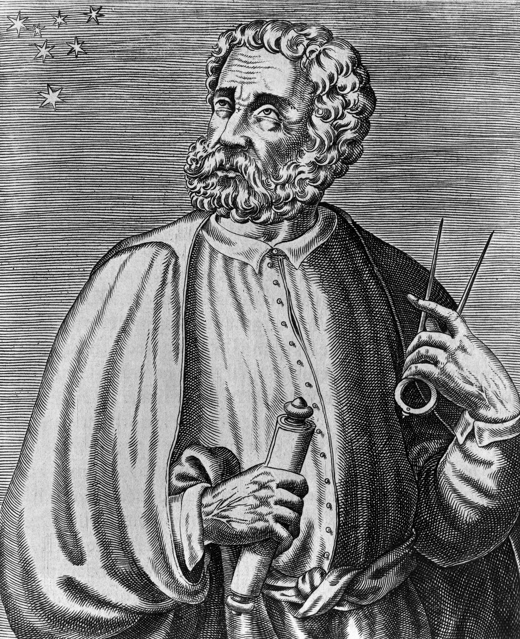 Portræt af Ferdinand Magellan (1480-1521), portugisisk navigatør, stik af André Thevet (1504-1592) fra True portraits and lives of Illustrious men af Andre Thevet