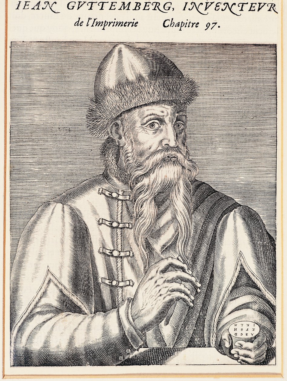 Portræt af Johann Gutenberg (Mainz, ca. 1394-1399-Mainz af Andre Thevet