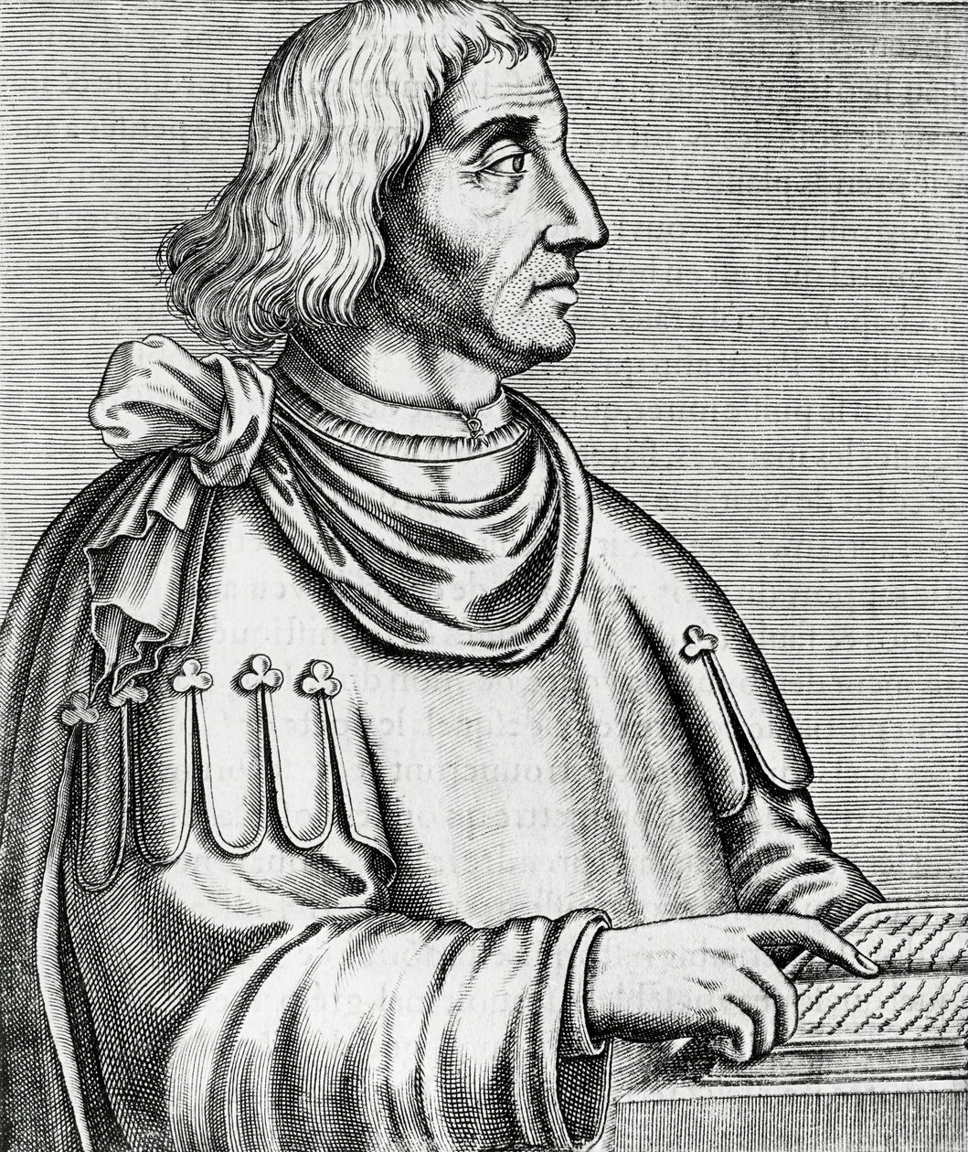 Portræt af Philippes de Commines (ca. 1445-ca. 1512), historiker og diplomat, gravering fra The True Portraits and Lives of Illustrious Men af Andre Thevet