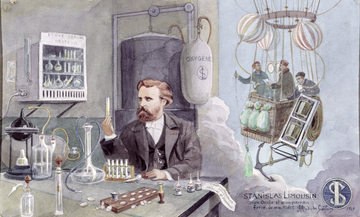 Stanislas Limousin (1831-87) 1949 (akvarel på papir) af Andre des Gachons