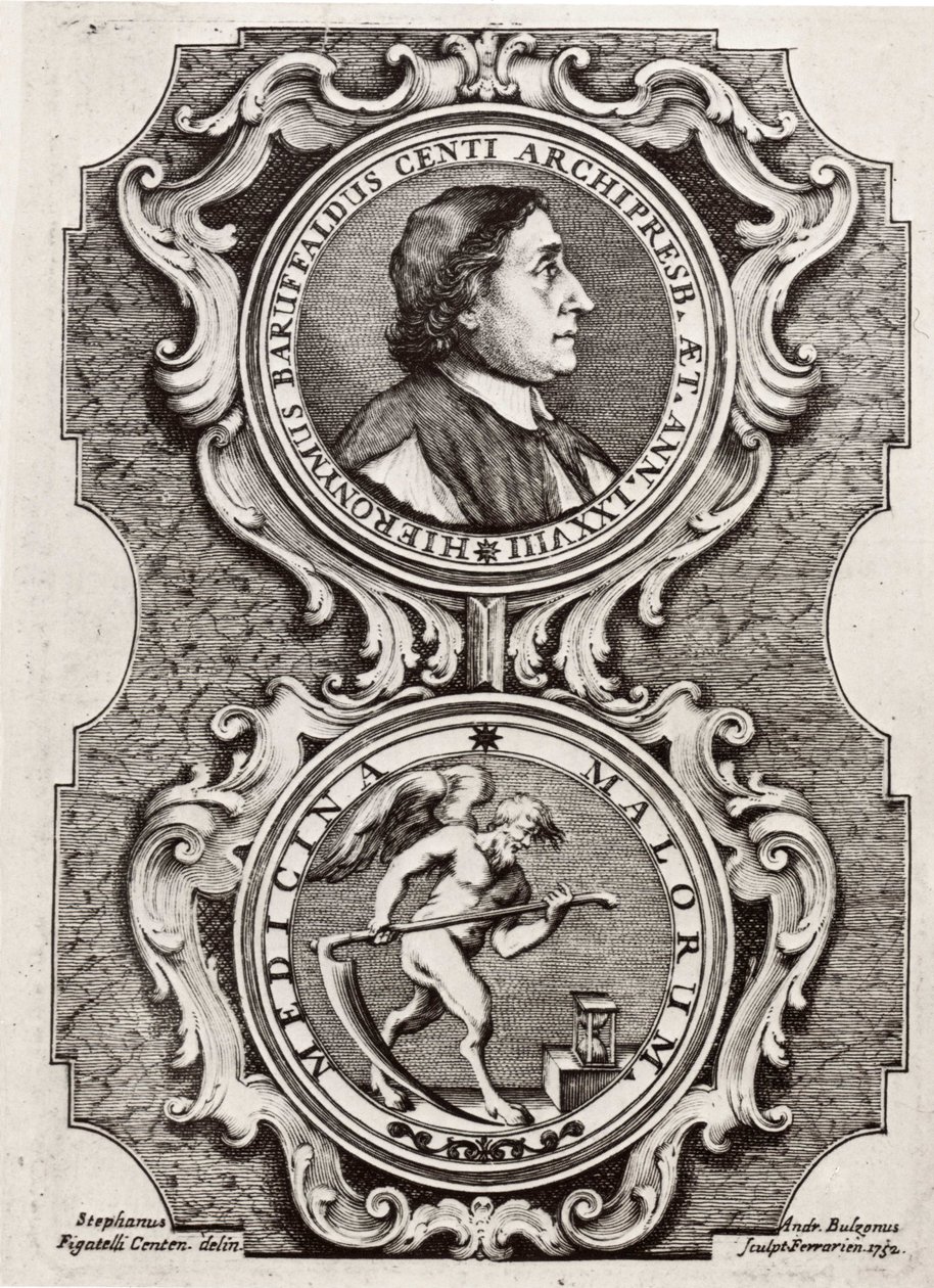 Portræt af Girolamo Baruffaldi af Andrea Bolzoni