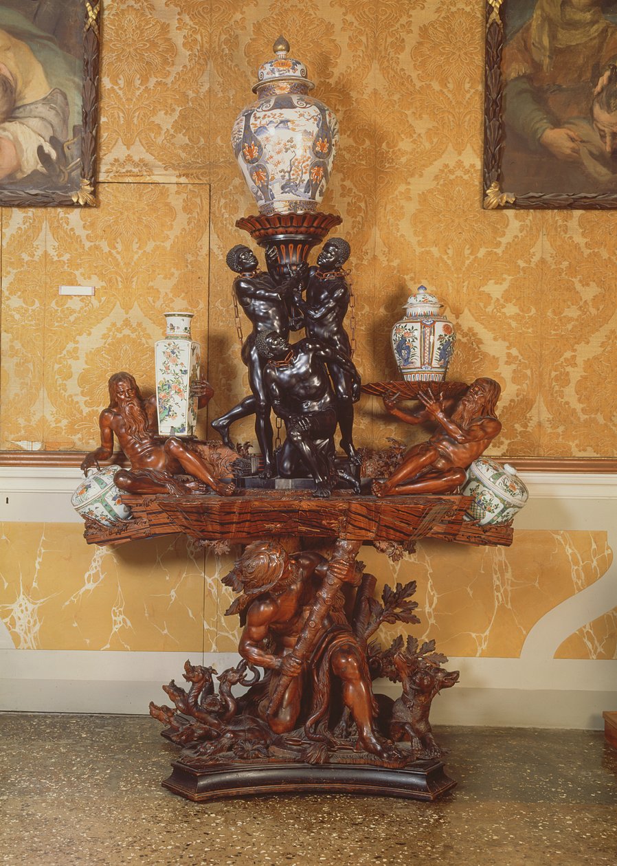 Allegory of Strength (træ og bronze) af Andrea Brustolon