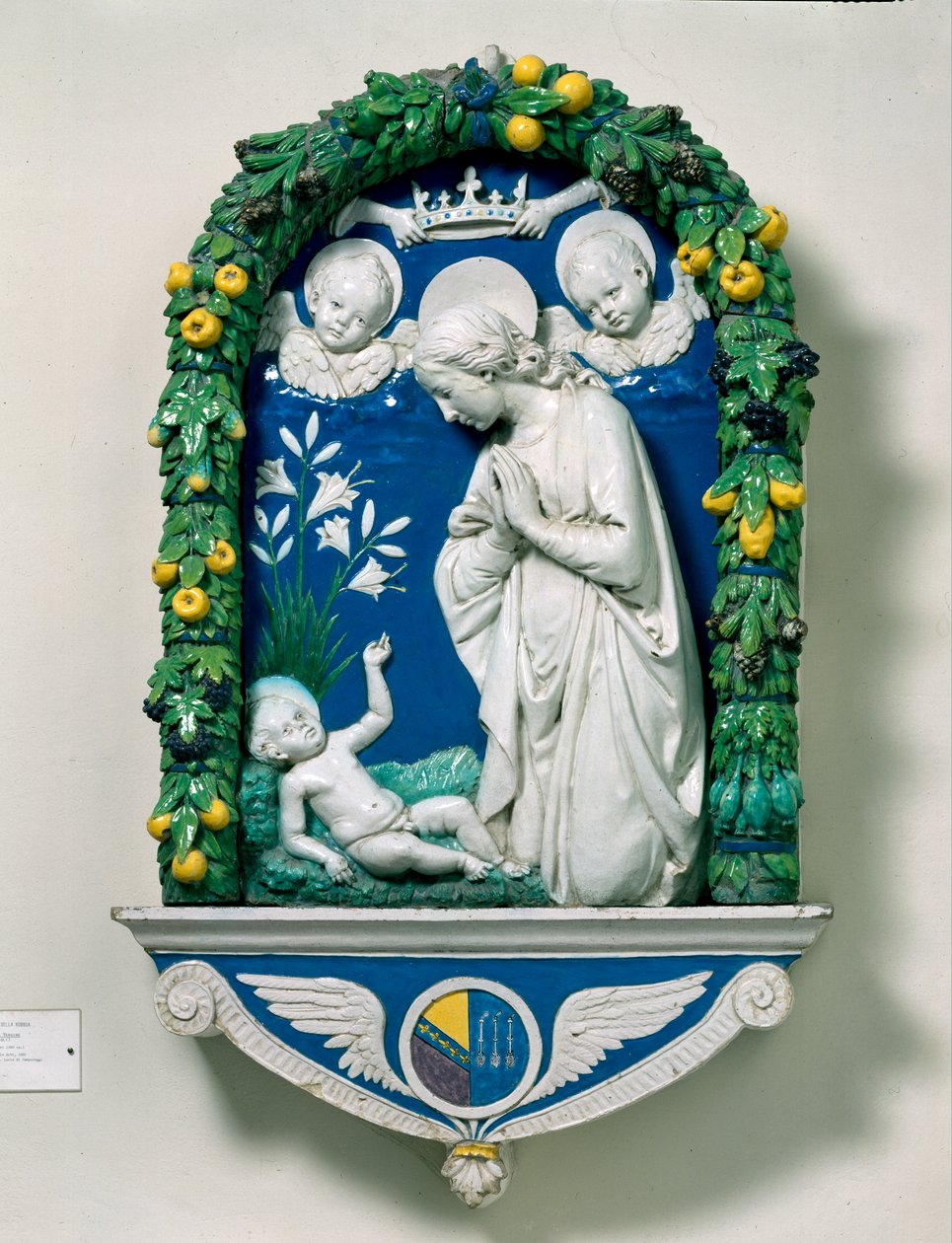 Tilbedelse af Jomfruen (Madonnaen med liljerne) af Andrea Della Robbia