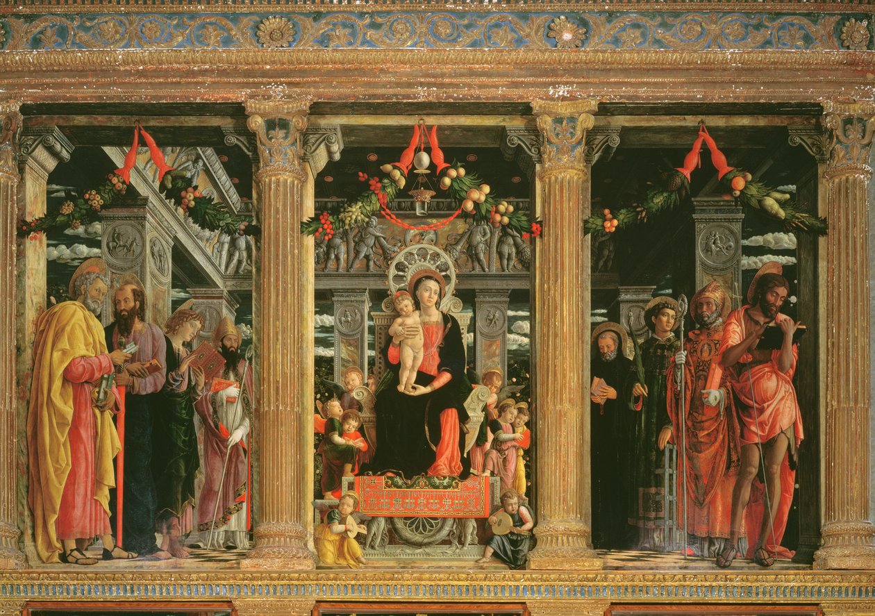 Altertavle af Sankt Zeno af Verona, 1456-60 (detalje af 214237) af Andrea Mantegna