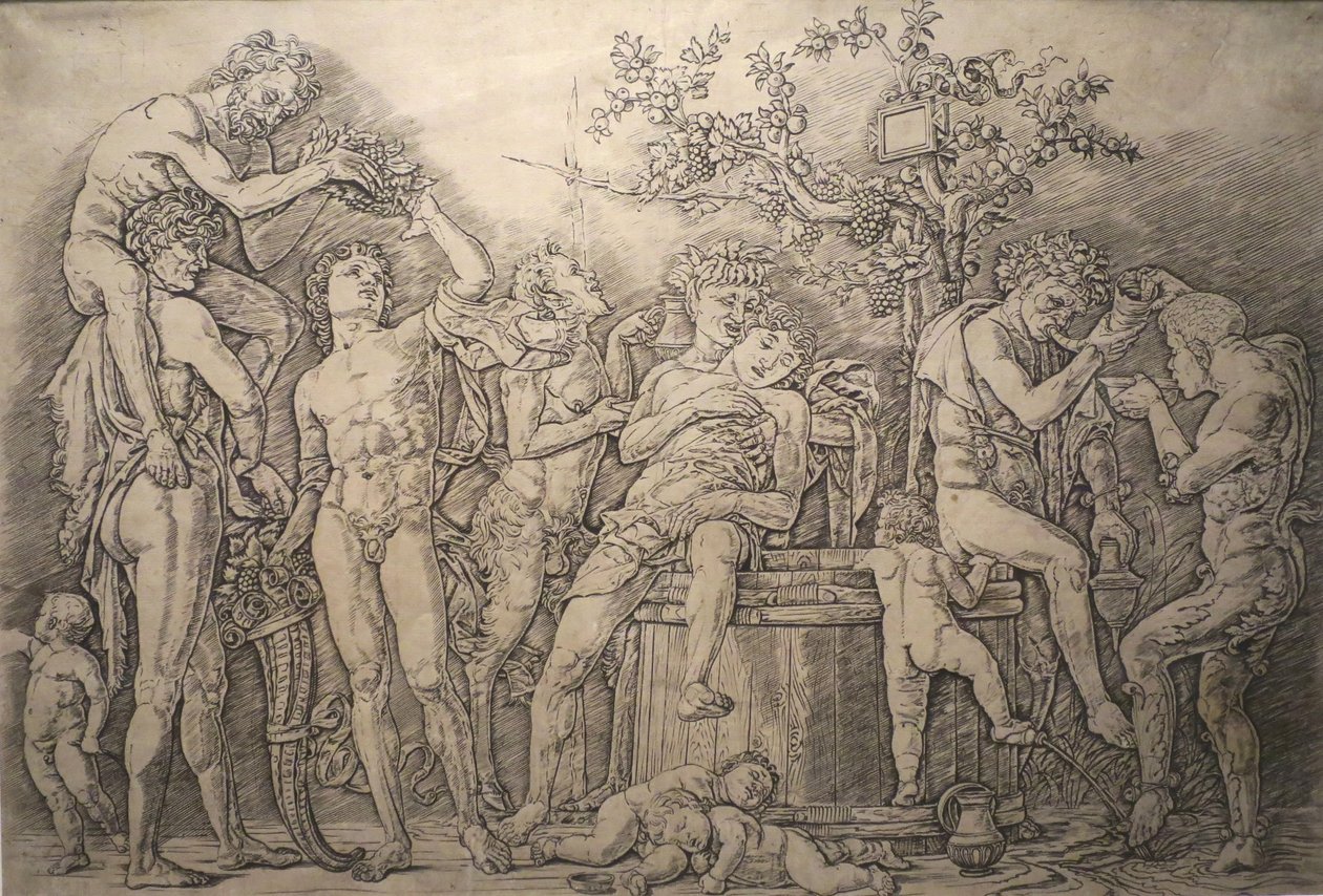 Bacchanal med vinpresse af Andrea Mantegna