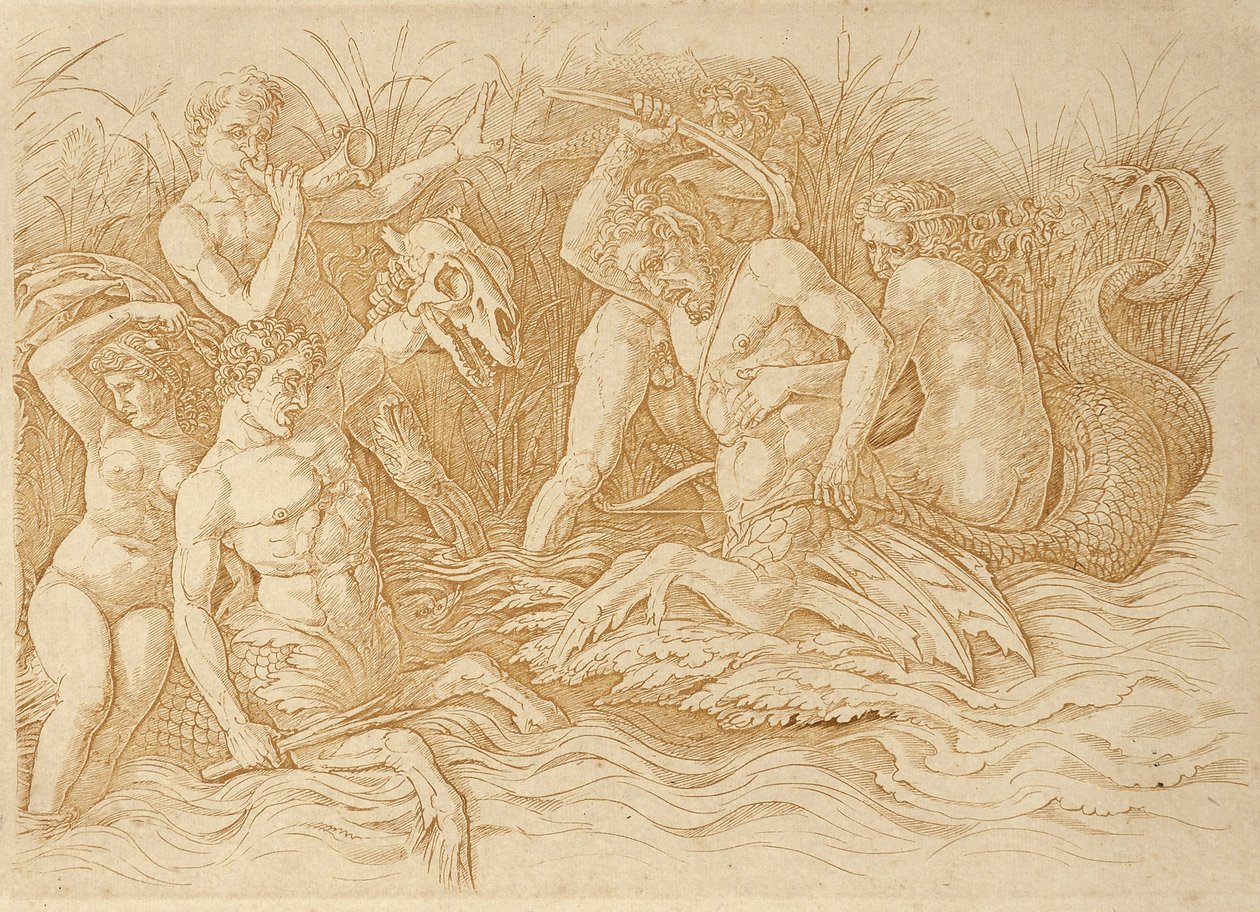 slaget om havguderne af Andrea Mantegna