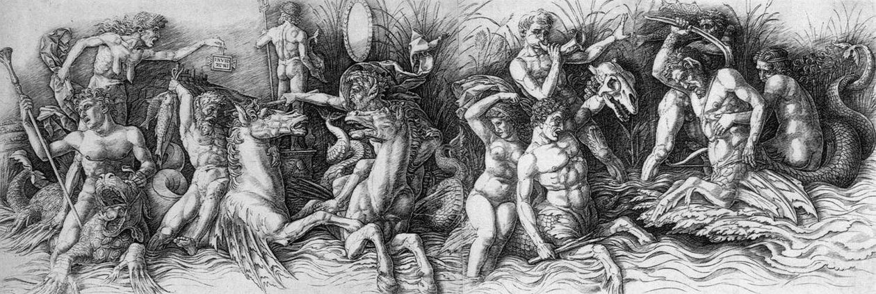 Slaget ved havets guder af Andrea Mantegna