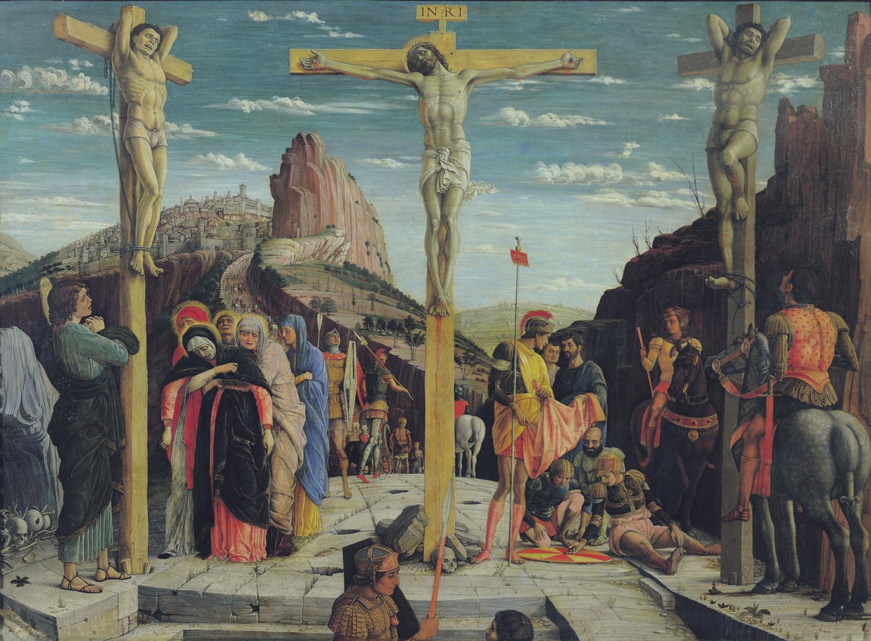 Golgata, central predella-panel fra St. Zeno of Verona-altertavlen, 1456-60 olie på panel) af Andrea Mantegna
