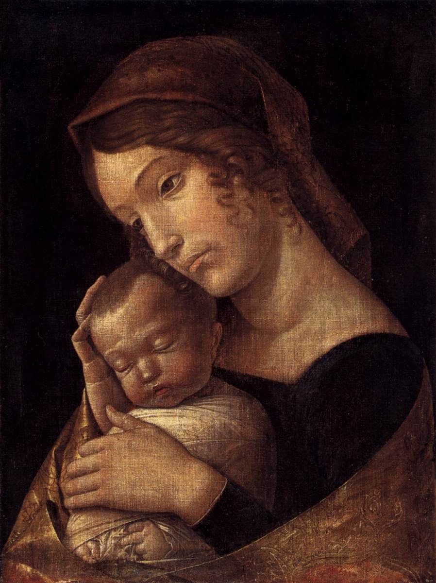 Madonna med sovende barn af Andrea Mantegna