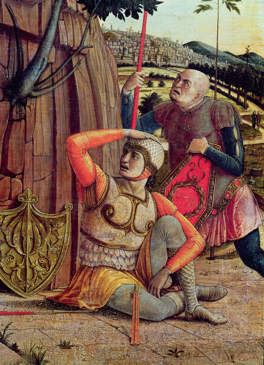 Opstandelsen, højre predella-panel fra altertavlen af St. Zeno af Verona, 1456-60 (detaljer fra 214239) af Andrea Mantegna